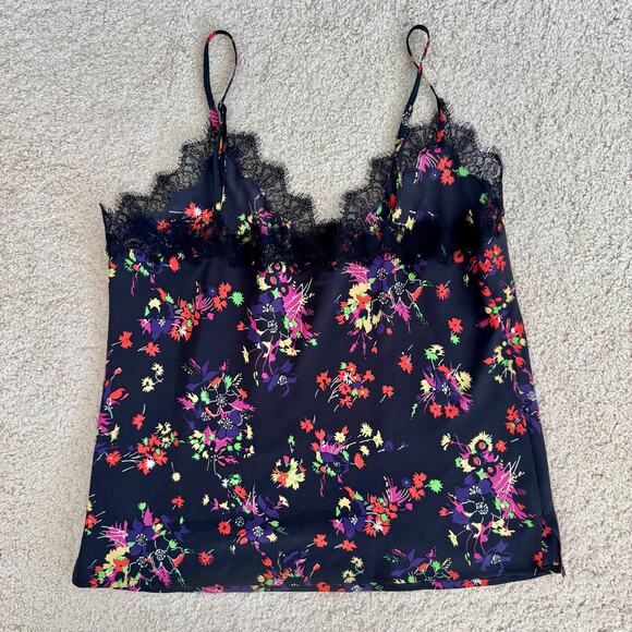 Veronica Beard Silk Dark Floral Gil Camisole NO BRAND / SIZE TAG APPROX Sz 8 - Picture 6 of 10
